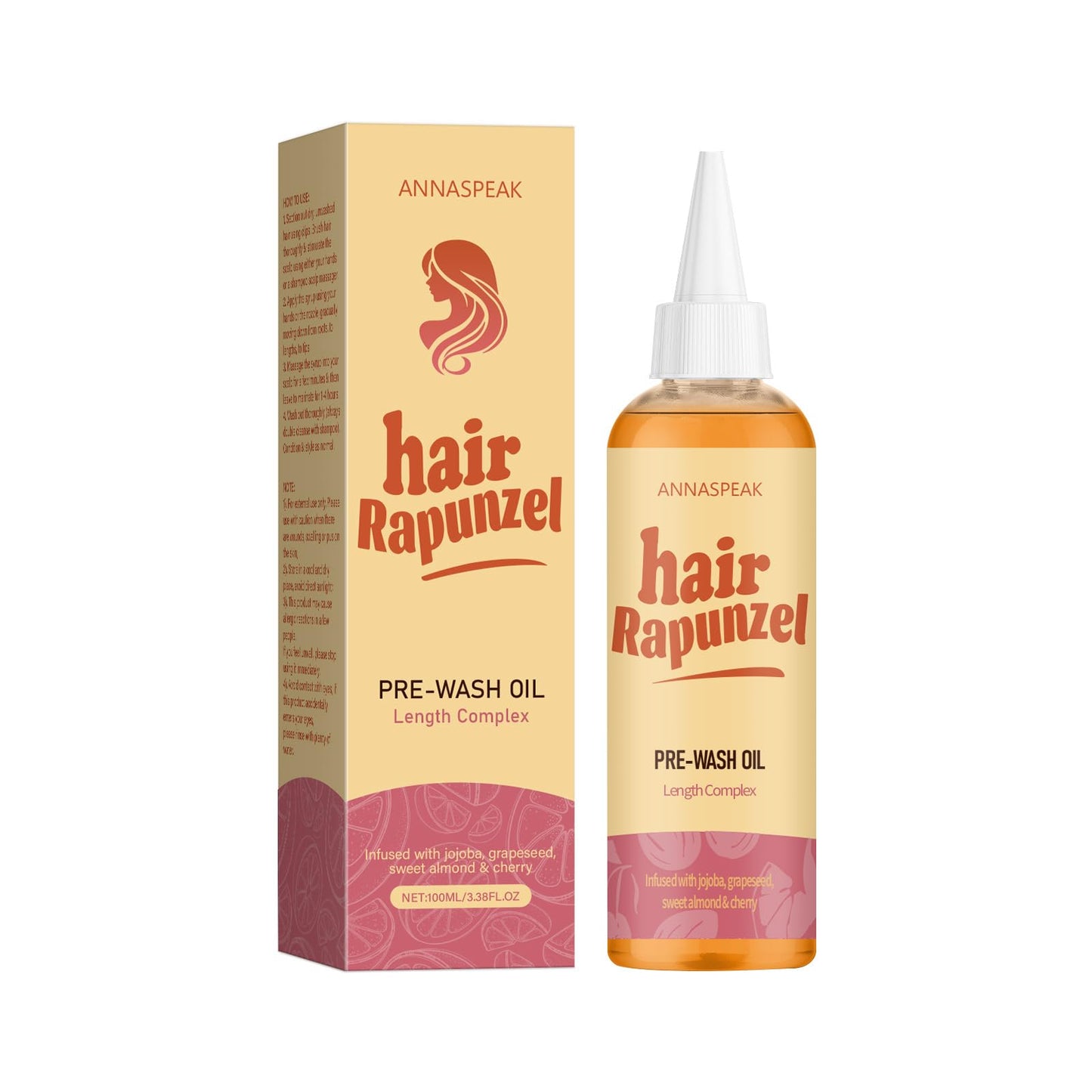 ANNASPEAK Rapunzel, Pink Grapefruit, Jojoba, Sweet Almond, Cherry, for All Hair Types (100ml)
