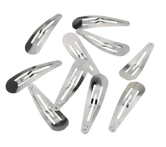 Metal Silver 50 Pcs Mini Small 30mm Snap Hair Clips Hair pins Hair Barrettes Hair Accessories