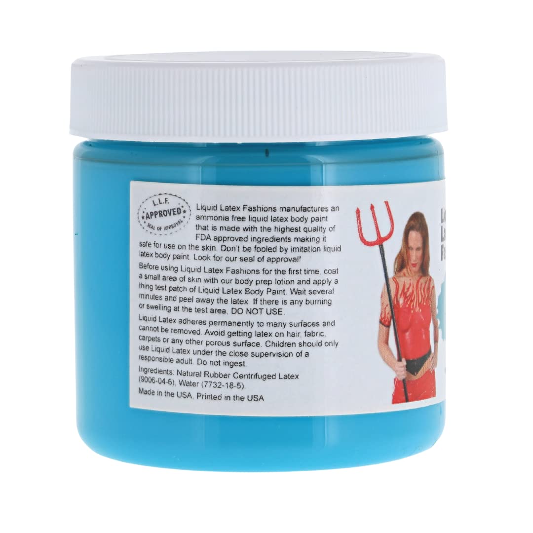 Teal 4 Oz - Liquid Latex Body Paint, Ammonia Free No Odor, Easy On and Off, Cosplay Makeup, Creates Professional Monster, Zombie Arts