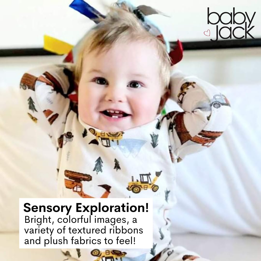 Baby Jack & Co 8x8” Learning Lovey Texas State Tag Stroller Toy for Babies - Crinkle Toys for Developing Five Senses - Learn About Capitals - Travel…