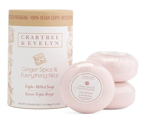 Crabtree & Evelyn Ginger Spice & Everything Nice Triple Milled Soap 3 X 3.5 oz Beauty & Personal Care Crabtree & Evelyn