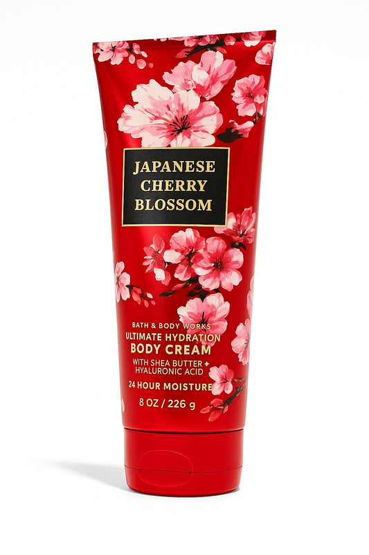 Bath & Body Works Japanese Cherry Blossom Ultimate Hydration Body Cream, 8 oz / 226 g - Aloe, Shea Butter, Cocoa Butter, 24-Hour Moisture
