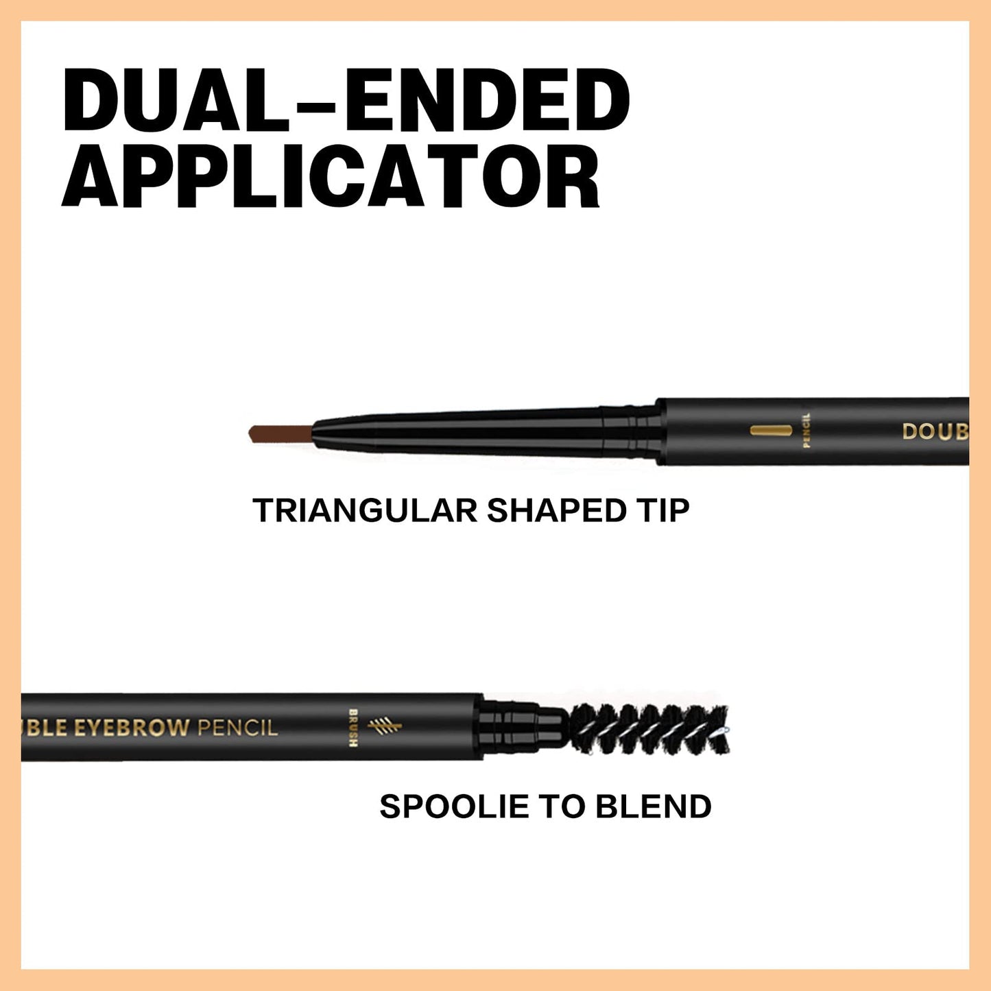 3 Pcs Waterproof Eyebrow Pencil Dark Brown, Premium Eye Brow Pencil Brn with Spoolie Brush, Longwearing for Perfect Brows, Professional, Precision