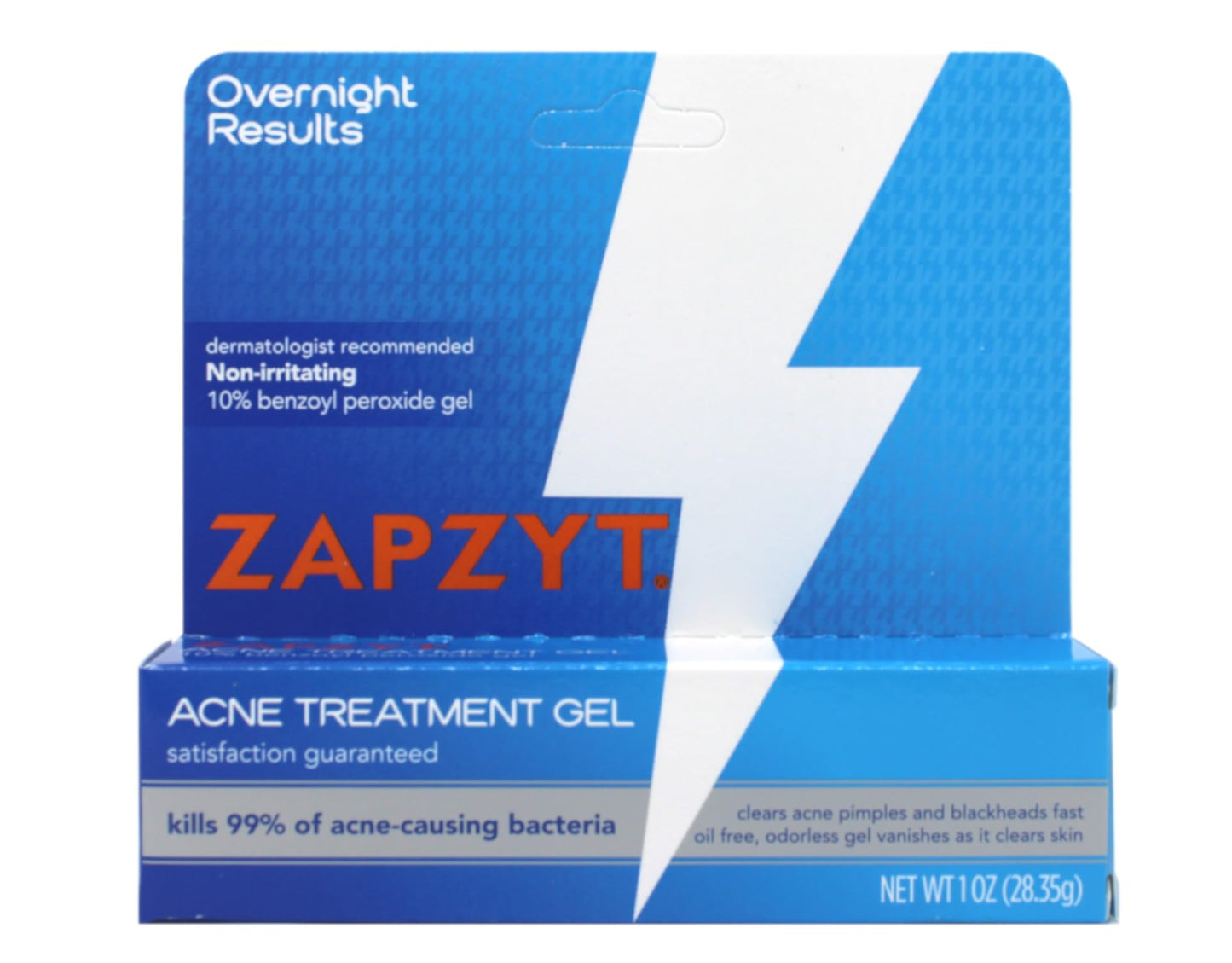 Zapzyt Maximum Strength 10% Benzoyl Peroxide Acne Treatment Gel 1 oz.