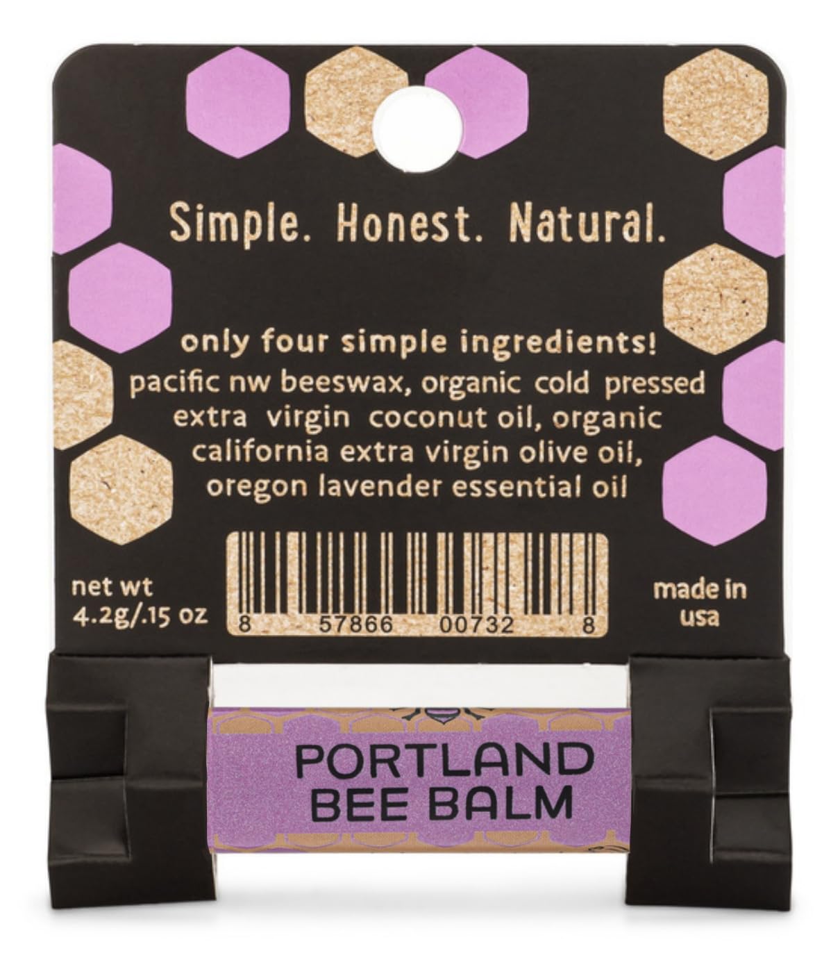 Portland Bee Balm All Natural Handmade Beeswax Based Lip Balm, Lavender 1 Count