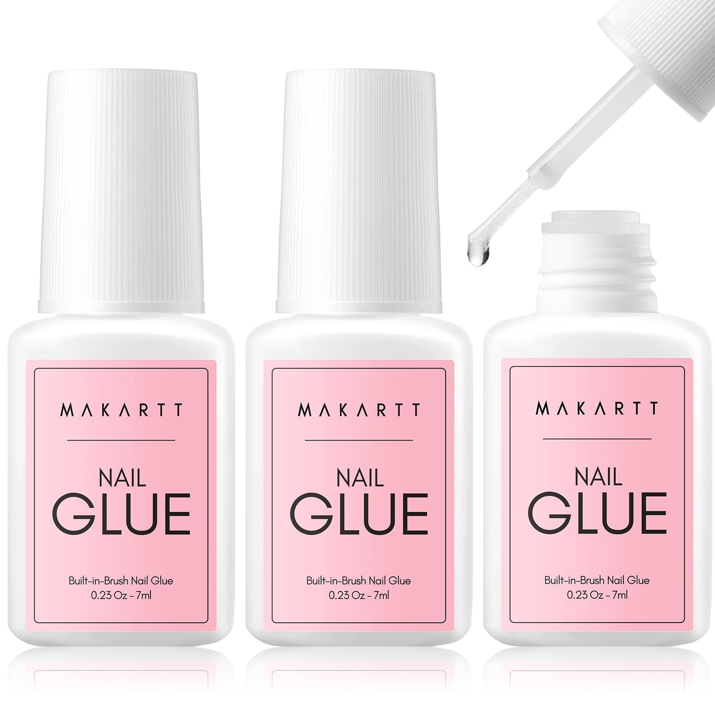 Makartt Brush-On Nail Glue for Press On Nails and Tips:Air Dry, 7ML,3 Packs Beauty and Personal Care Makartt Default Title