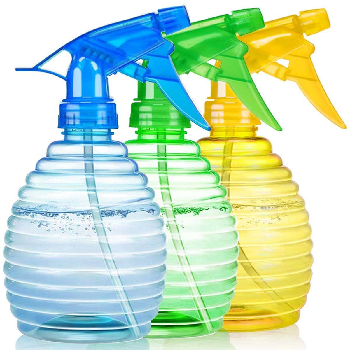Spray Bottles - 3 Pack, 16 oz - Mist/Stream, Bright Colors, Sturdy, Leak Proof, BPA Free, For Cleaning, Plants, Pet, Vinegar, BBQ, Hair, Cooking Beauty and Personal Care FANSTINOW Default Title