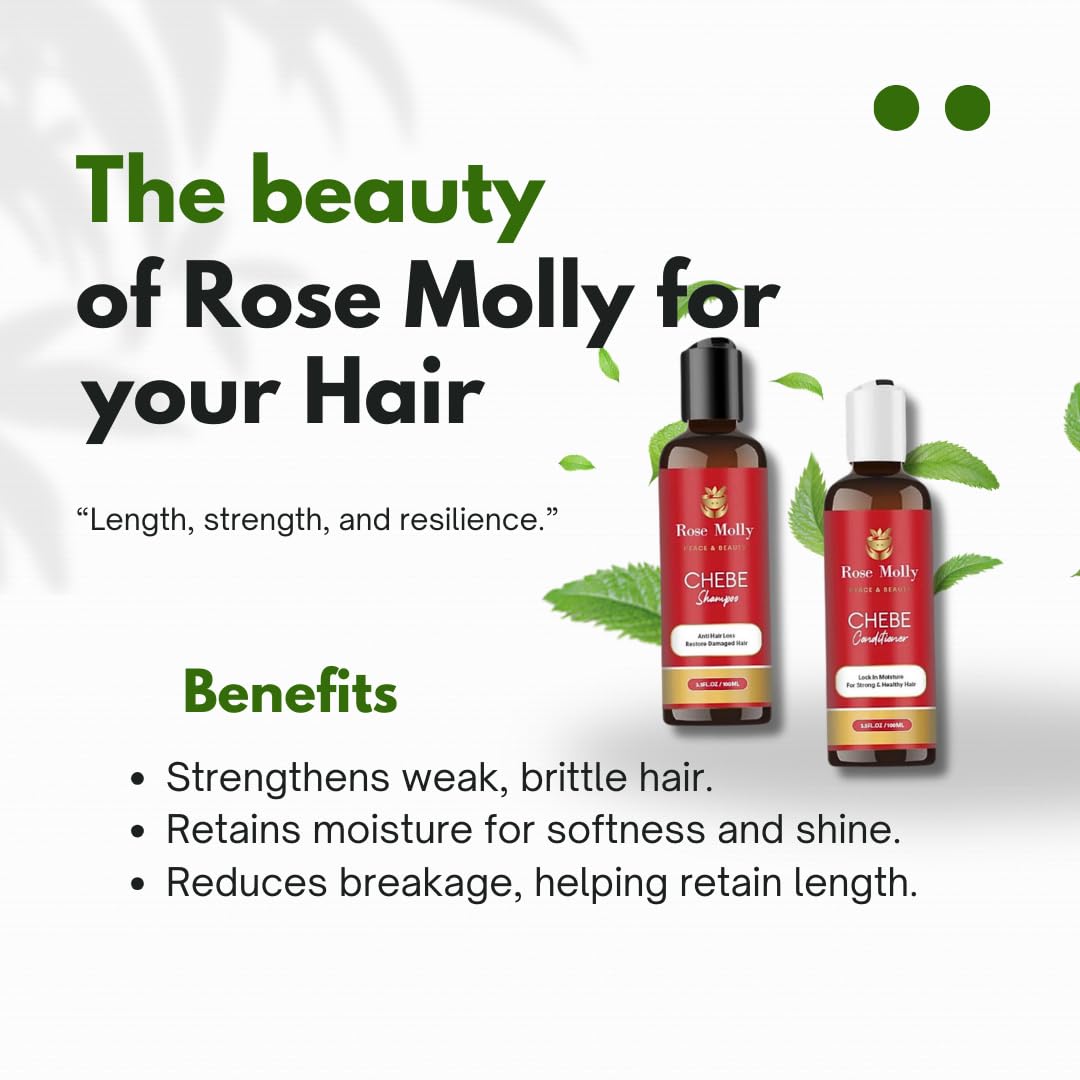 Rose Molly Chebe Shampoo and Conditioner Set, 3.5 fl oz Each