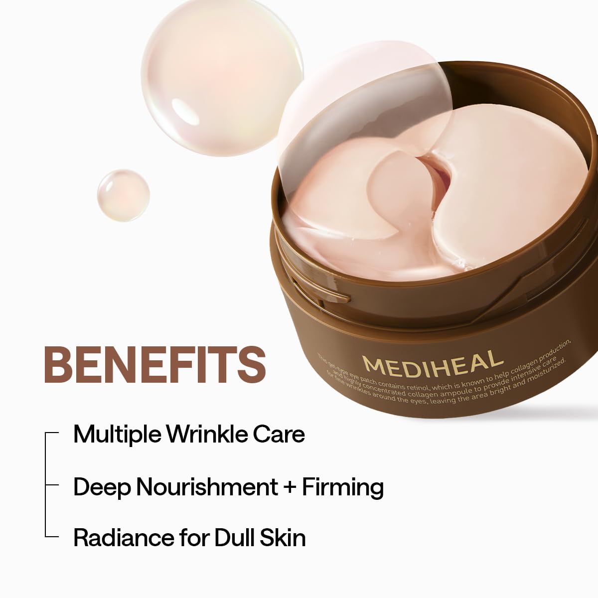MEDIHEAL Retinol Collagen Under Eye Patches - Korean Hydrogel Eye Pads (60 patches) with 95% Retinol & Collagen - Improves Puffy Eyes & Dark Circles Beauty and Personal Care MEDIHEAL