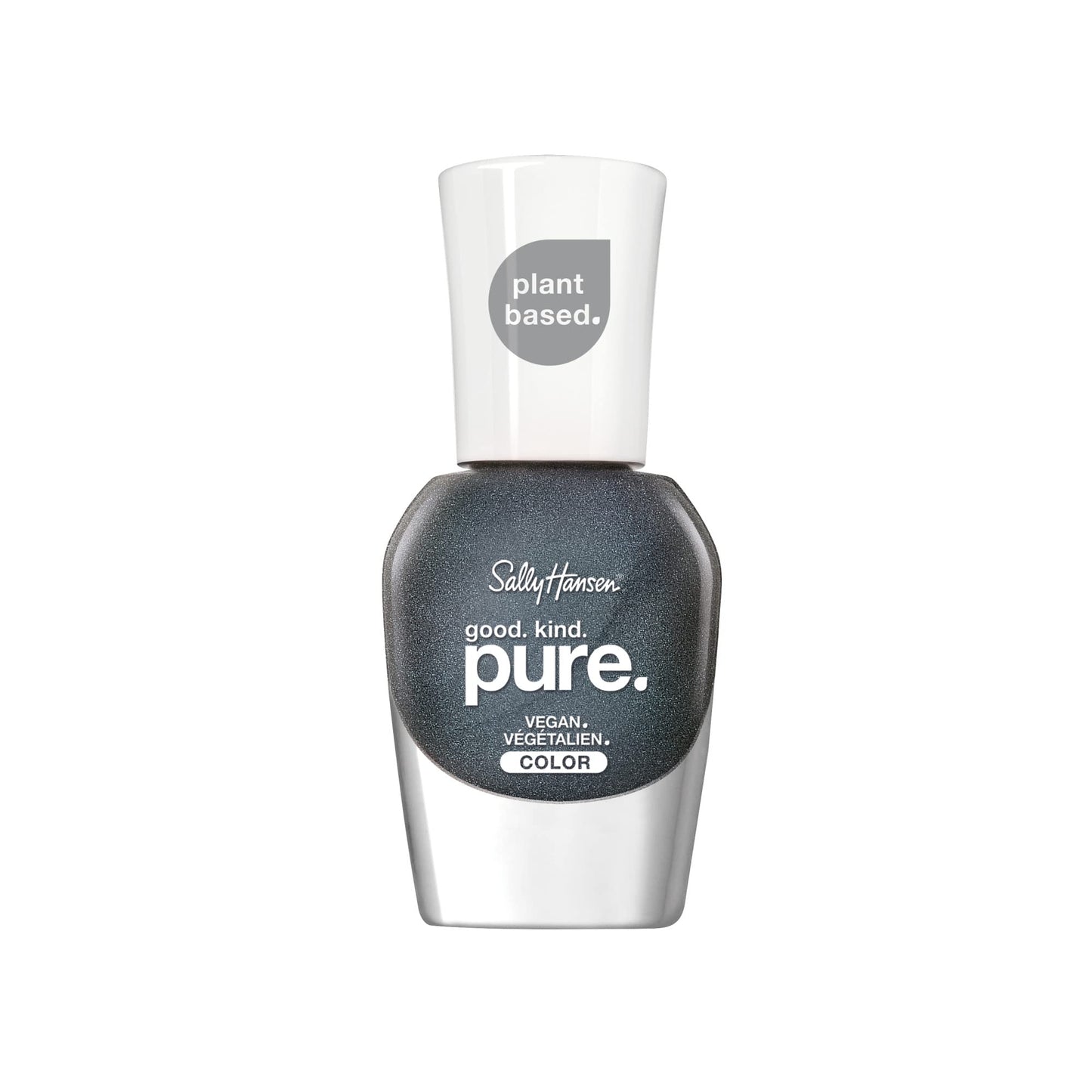 Sally Hansen Good. Kind. Pure. Nail Polish | Plant-Based, Vegan, 16-Free Formula | Opaque, Shimmery | 400 Lava Rocks | Dark Grey Nail Color
