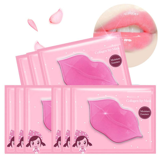 Felico Lip Mask, 30PCS Collagen Crystal Pink Care Gel Pads, Moisturizing Anti-Wrinkle Anti-Aging Firm Hydrate Lips, Remove Dead Skin Fine Lines