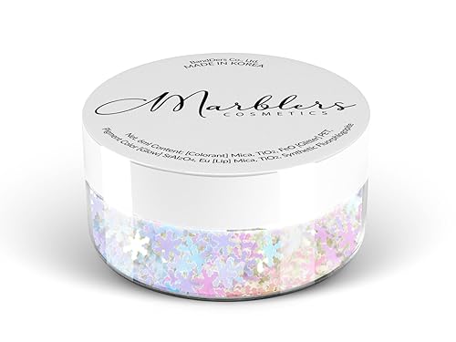 MARBLERS [Snowflake] Shape Glitter for Body & Face 0.11oz (3g) | Flake | Non-Toxic | Vegan | Cruelty-Free | Eyeshadow, Nail Polish, Nail Art |
