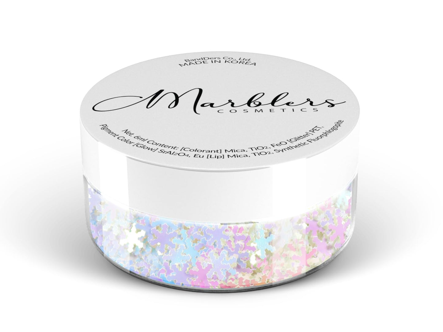 MARBLERS [Snowflake] Shape Glitter for Body & Face 0.11oz (3g) | Flake | Non-Toxic | Vegan | Cruelty-Free | Eyeshadow, Nail Polish, Nail Art |