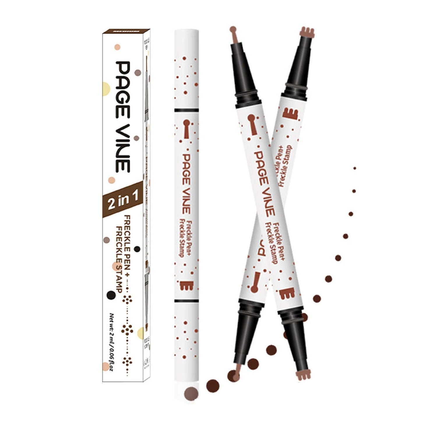 TAIKELOP Dual-Ended Freckle Stamp Pen - Realistic Faux Freckles Makeup with Soft Sponge Stamp & Precision Tip - Waterproof Long-Lasting Freckle Marker