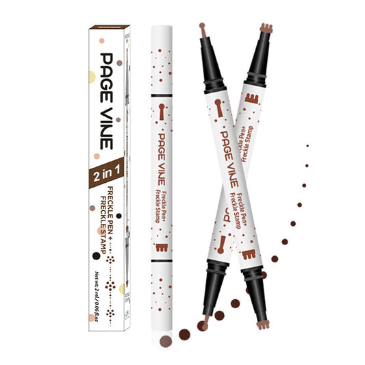 TAIKELOP Dual-Ended Freckle Stamp Pen - Realistic Faux Freckles Makeup with Soft Sponge Stamp & Precision Tip - Waterproof Long-Lasting Freckle Marker