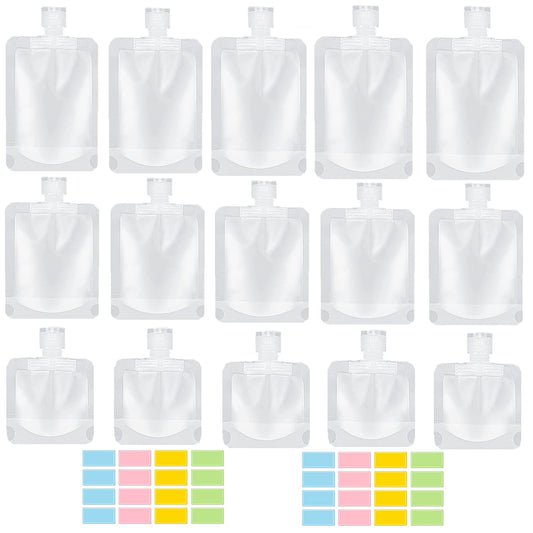 SEQUHITKU 17 Pack Travel Pouches for Toiletries,TSA Approved,Travel Size Portable Containers,Stand Up Pouch,Refillable Travel Accessories for Shampoo Beauty and Personal Care SEQUHITKU Default Title