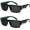 Locs 2 Pack Sunglasses Black Gangster Sunglasses (2 Pot green)