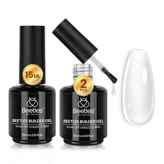 Beetles Builder Gel for Nails Hema Free, 2PCS 7 in 1 Builder Strengthener Gel Spring Lavender Glitter Pastel Purple for Nail Apex and Nail Extension Beauty and Personal Care beetles Gel Polish Default Title