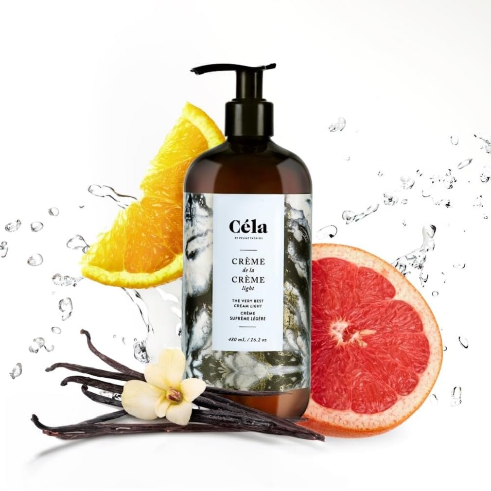 Céla Crème de la Crème Light Body Cream | 480?ml Hydrating & Moisturizing Lotion with Grapefruit Essential Oil - Soft, Smooth, Radiant Skin Daily