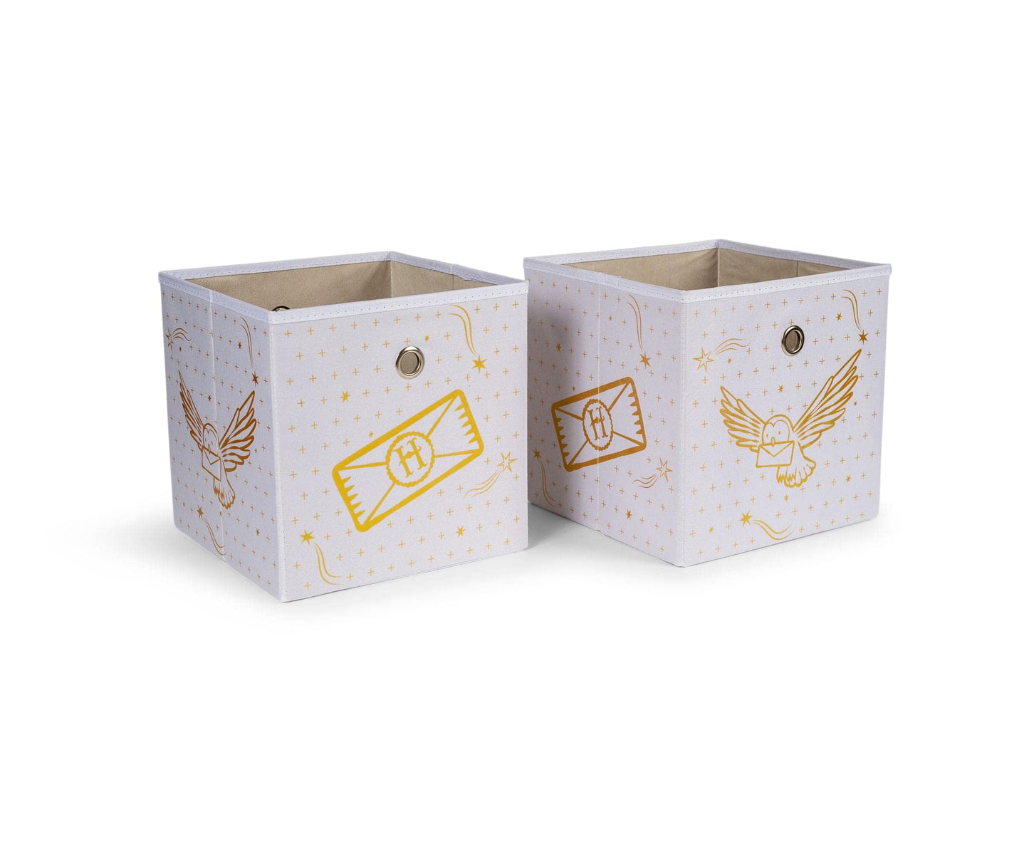Ukonic Harry Potter Hedwig 11-Inch Storage Bin Cube Organizers, Set of 2 | Fabric Basket Container, Cubby Cube Closet Organizer | Wizarding World…