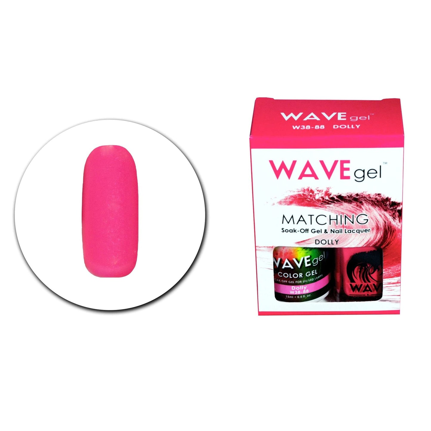 WAVEGEL Soak-0ff Gel & Nail Lacquer Matching Duo Set - Dolly - W3888-3888 I 0.5 Oz Beauty & Personal Care WAVE gel