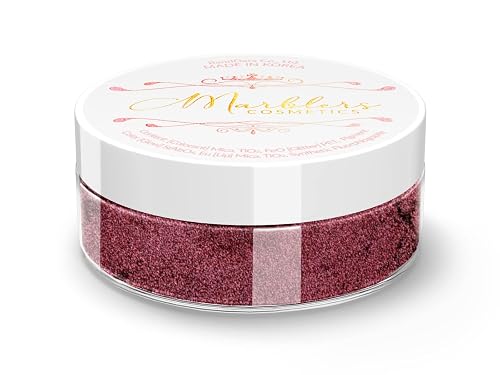 MARBLERS Fine Synthetic Mica Powder [Grace Maroon] 0.11oz (3g) | Highly Pigmented | Non-Toxic, Vegan, Cruelty-Free | Lip Gloss, Lipstick, Bath Bomb