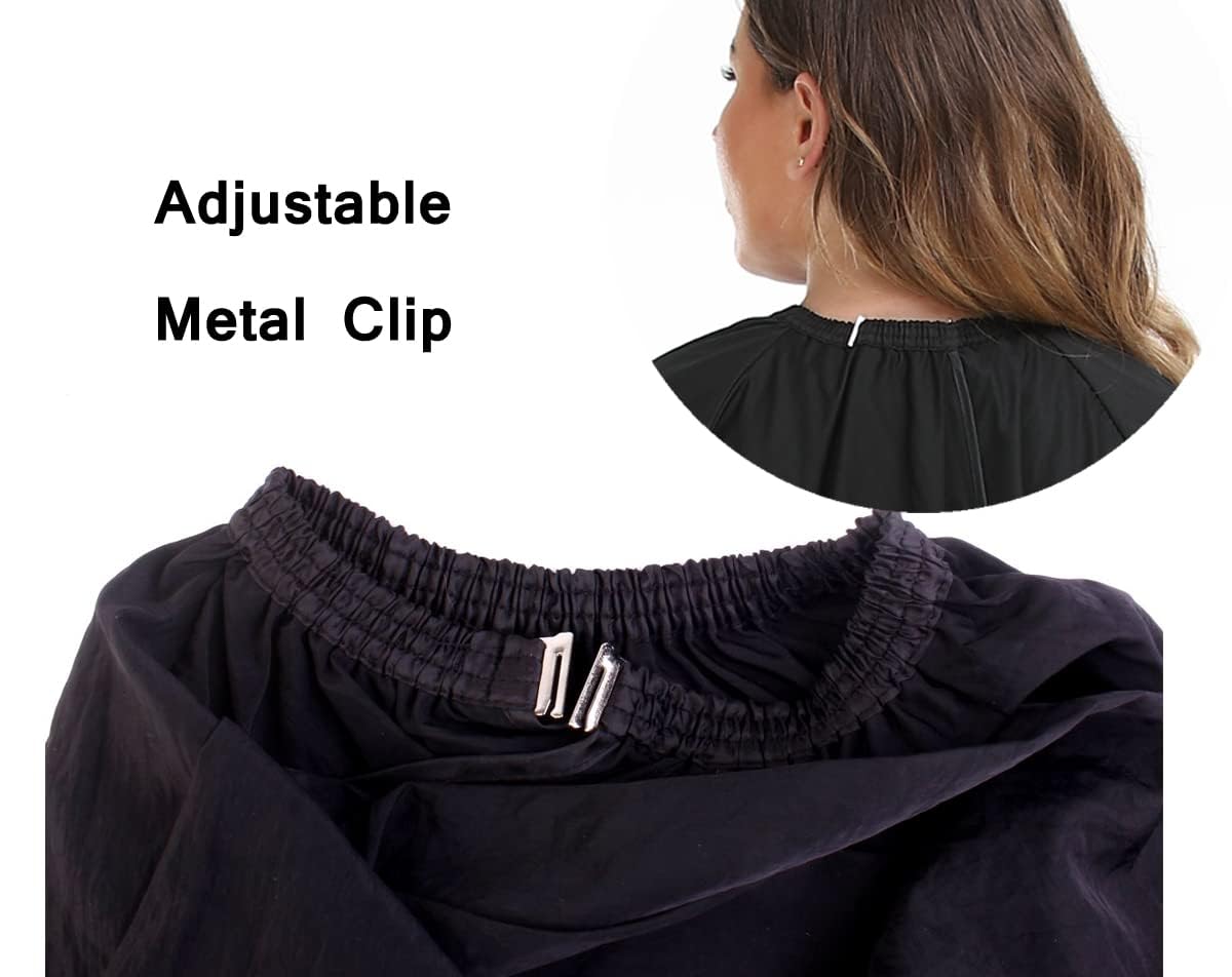 PERFEHAIR Professional Salon Client Hair Cutting Cape Gown, Barber Haircut Cape with Sleeves - Black