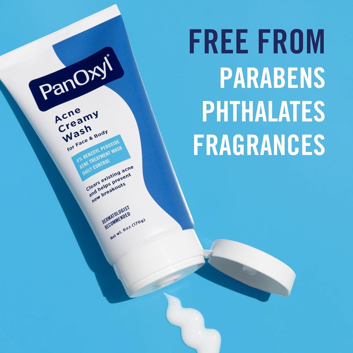 PanOxyl 4 Acne Creamy Wash, 4% Benzoyl Peroxide 6 oz (Pack of 10)