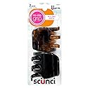 Scunci No-Slip Grip Chunky Jaw Clips | All Day Hold | 2-Pieces per Pack (1-Pack)