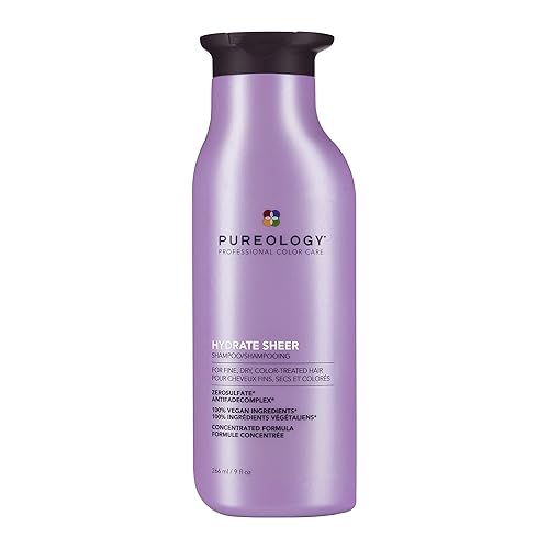 Pureology Hydrate Sheer Shampoo - Lightweight, Moisturizing Shampoo For Fine, Dry, Color Treated Hair, Sulfate-Free & Vegan