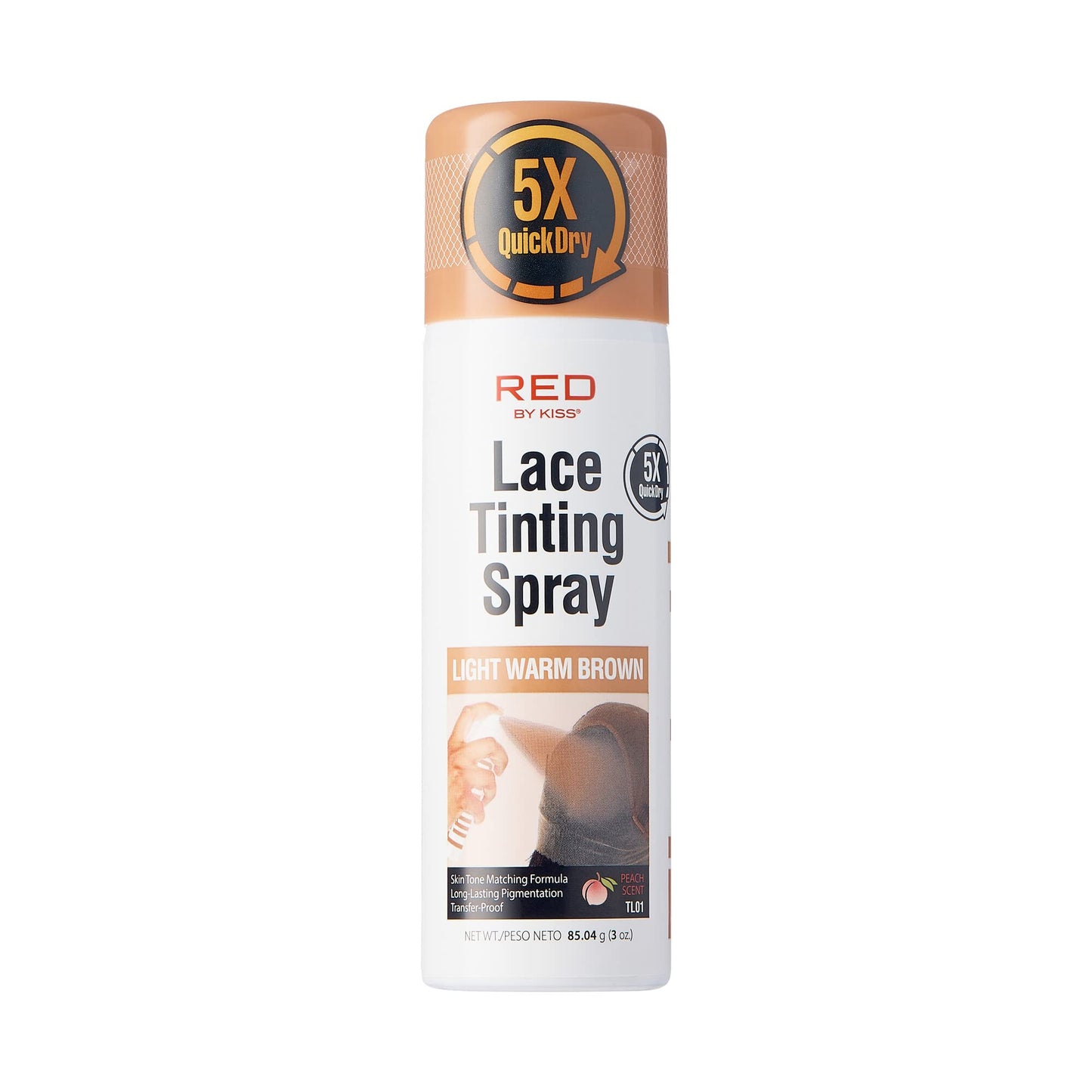 Red by Kiss Lace Tinting Spray, Quick Dry & Skin Tone Matching for Lace Wig, Transfer-Proof, No Smudging, Long Lasting, Precision Control with Pointed