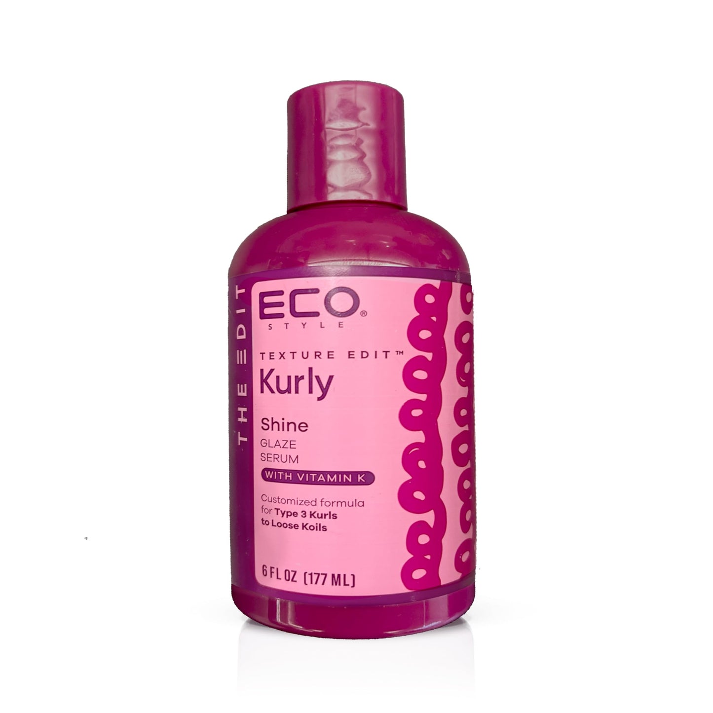Eco Style Texture Edit Silky Radiance Curl Serum - Lightweight Gloss Booster that Smooths, Softens, and Enhances Shine for Healthy-Looking Curls