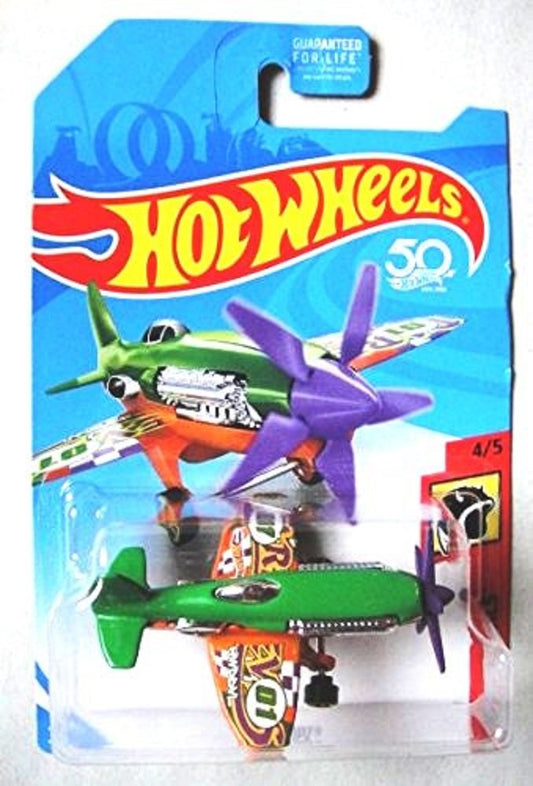 Hot Wheels 2018 HW Daredevils Mad Propz (Airplane), Green and Orange