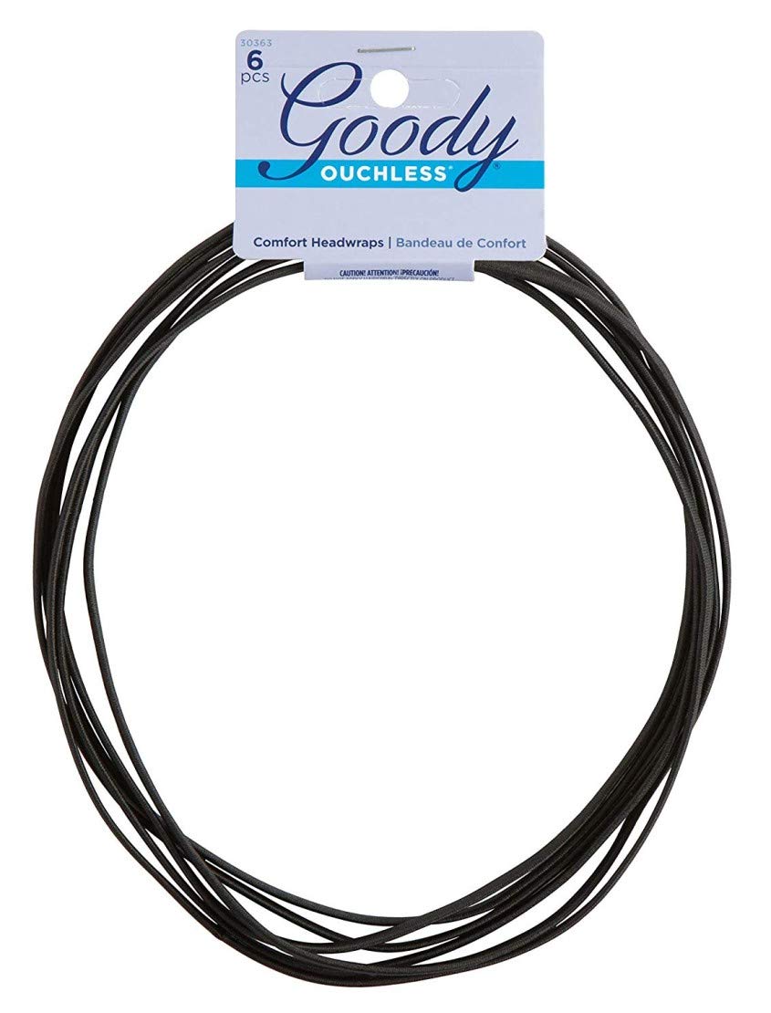 Goody #30363 Ouchless Flat Narrow Headwrap 3 Count (Pack of 3)