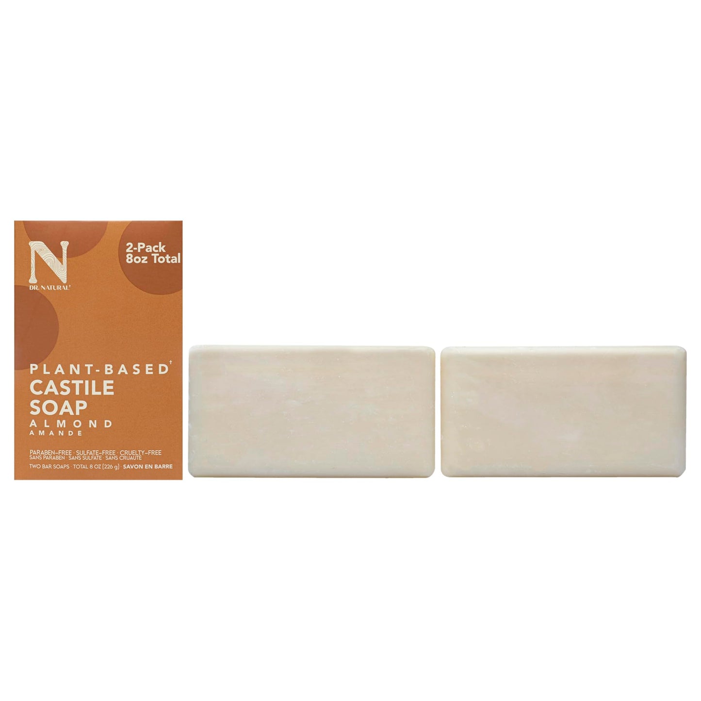 Dr. Natural Castile Bar Soap, Almond, 4 Pcs Beauty & Personal Care Dr. Natural