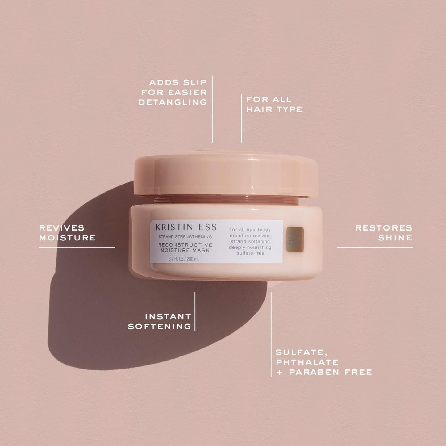 Kristin Ess Hydrating Deep Conditioner Protein Hair Mask - Shea Butter + Coconut Oil Hair Treatment for Dry Damaged Hair - Deep Conditioning