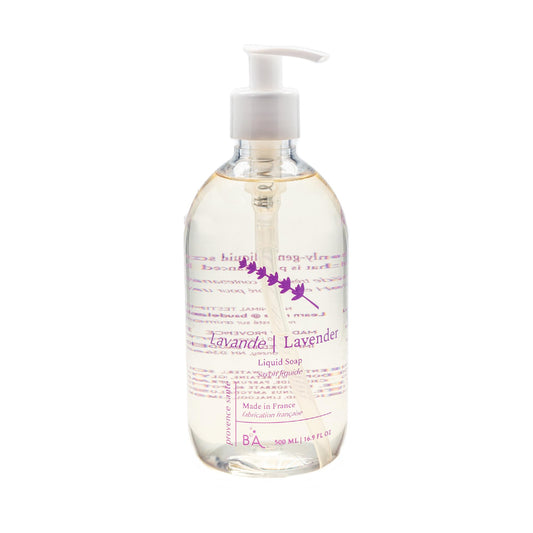 Provence Sante Natural Liquid Soap - Moisturizing Almond Oil Hand Soap with Calming Lavender Scent - Elegant Pump Dispenser for Kitchen & Bath (16.9