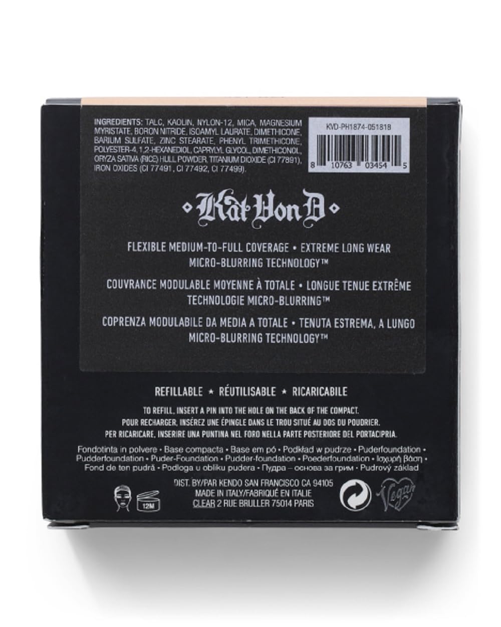 Kat Von D Lock-It Powder Foundation Tan 165