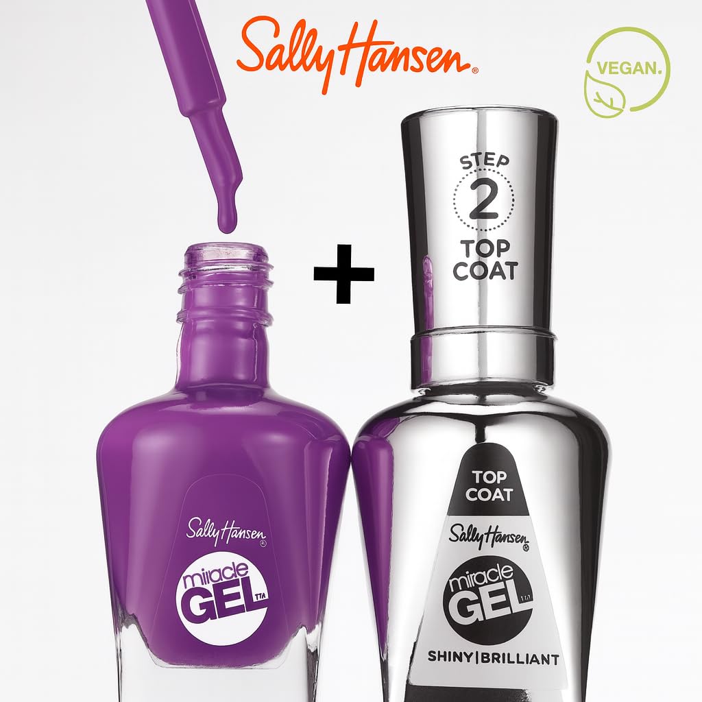 Sally Hansen Miracle Gel Salon Quality Nail Polish | Gel-Like Formula, Two-Step System, No UV Light Needed, Long Lasting | Opaque, Glossy | 601 Crying