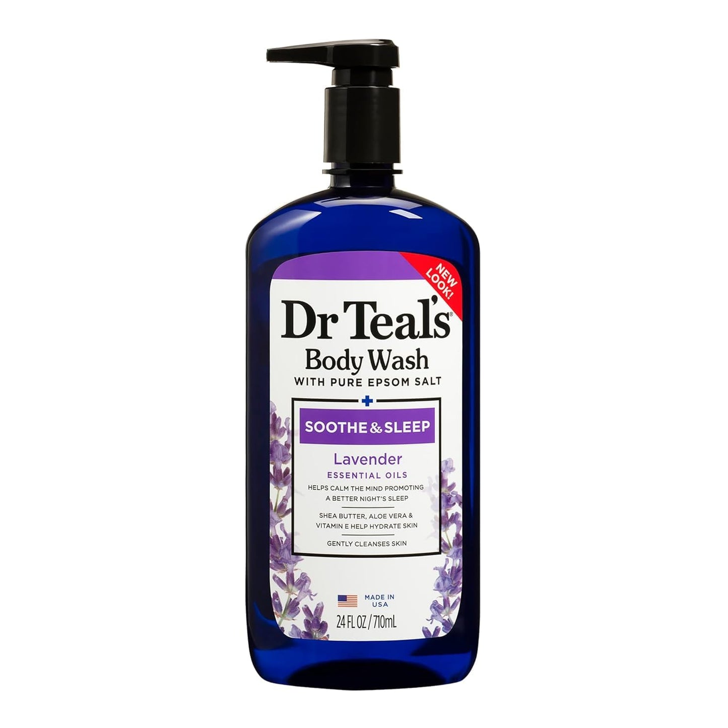 Dr Teal's Pure Epsom Salt Body Wash Soother & Moisturize With Lavender 24 oz (Pack of 3)