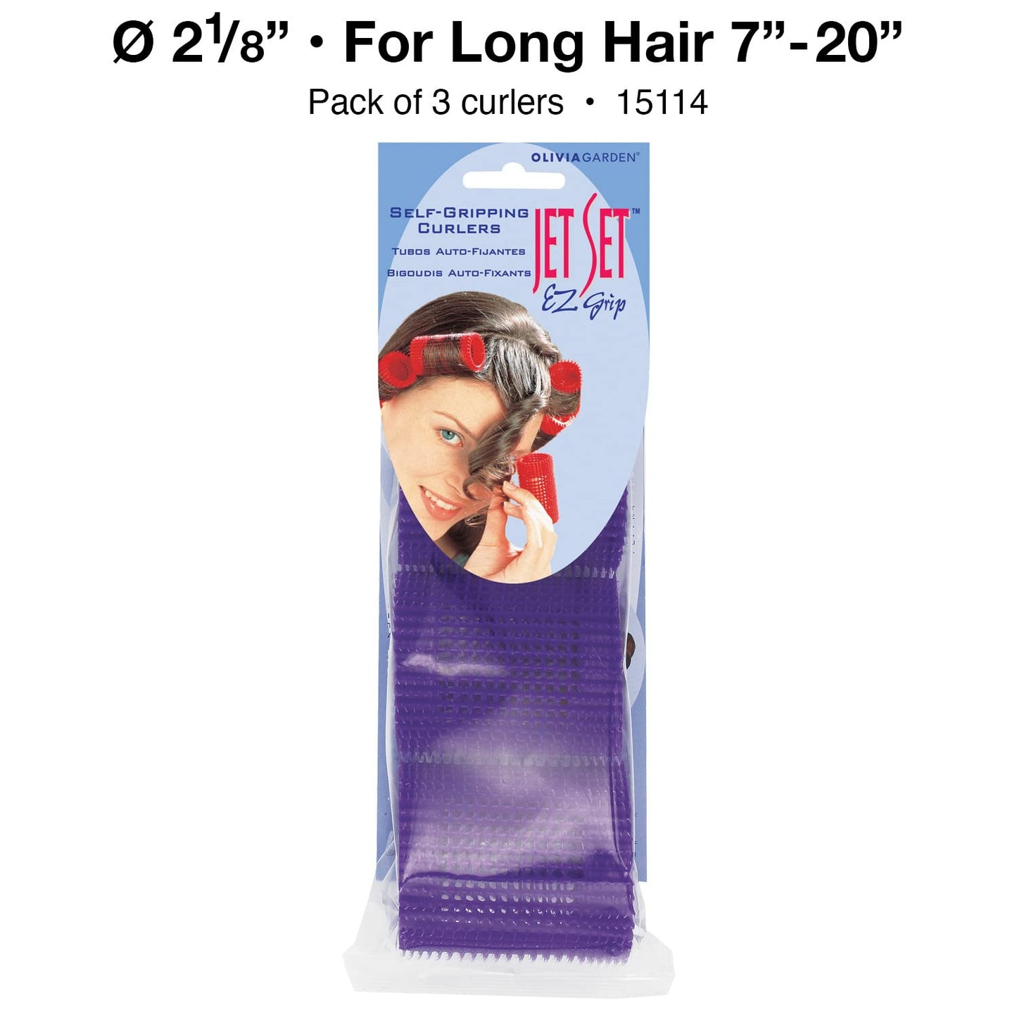 Olivia Garden Jet Set Self-Gripping Curler For Setting Or Perming (2 1/8" - 3 Count)