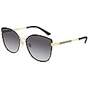 Gucci GG 0589SK 001 Black Gold Metal Cat-Eye Sunglasses Grey Gradient Lens, 57-16-150