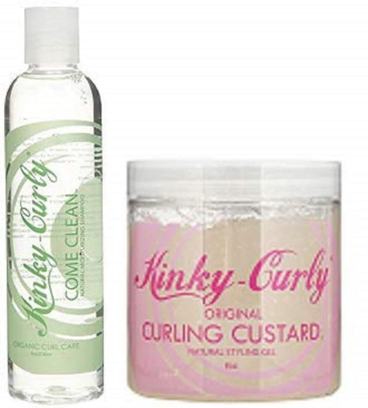 Kinky Curly Hair Care - Custard 8oz & Shampoo 8oz