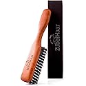 Beard Brush by ZilberHaar - Stiff Boar Bristles for Men's Grooming - Straightens and Promotes Growth - Works with Beard Oil and Balm - For Beard Kits