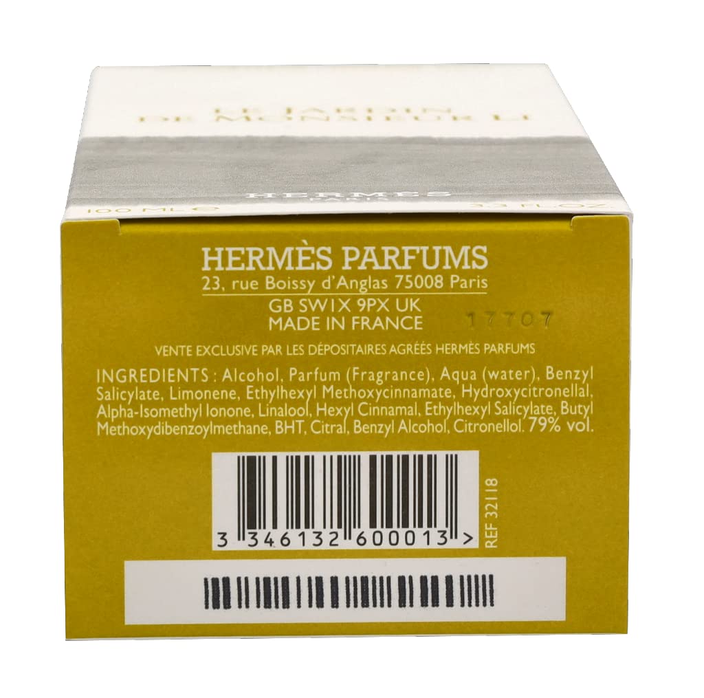 HERMES Le Jardin De Monsieur Li for Unisex Eau de Toilette, 3.4 Ounce, Multi-color