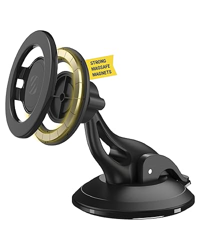 Scosche MagicMount™ SMSWD Magnetic Phone Holder for Car Dashboard/Windshield, MagSafe Stand, Suction Cup Phone Mount Compatible with iPhone 16 15 14…