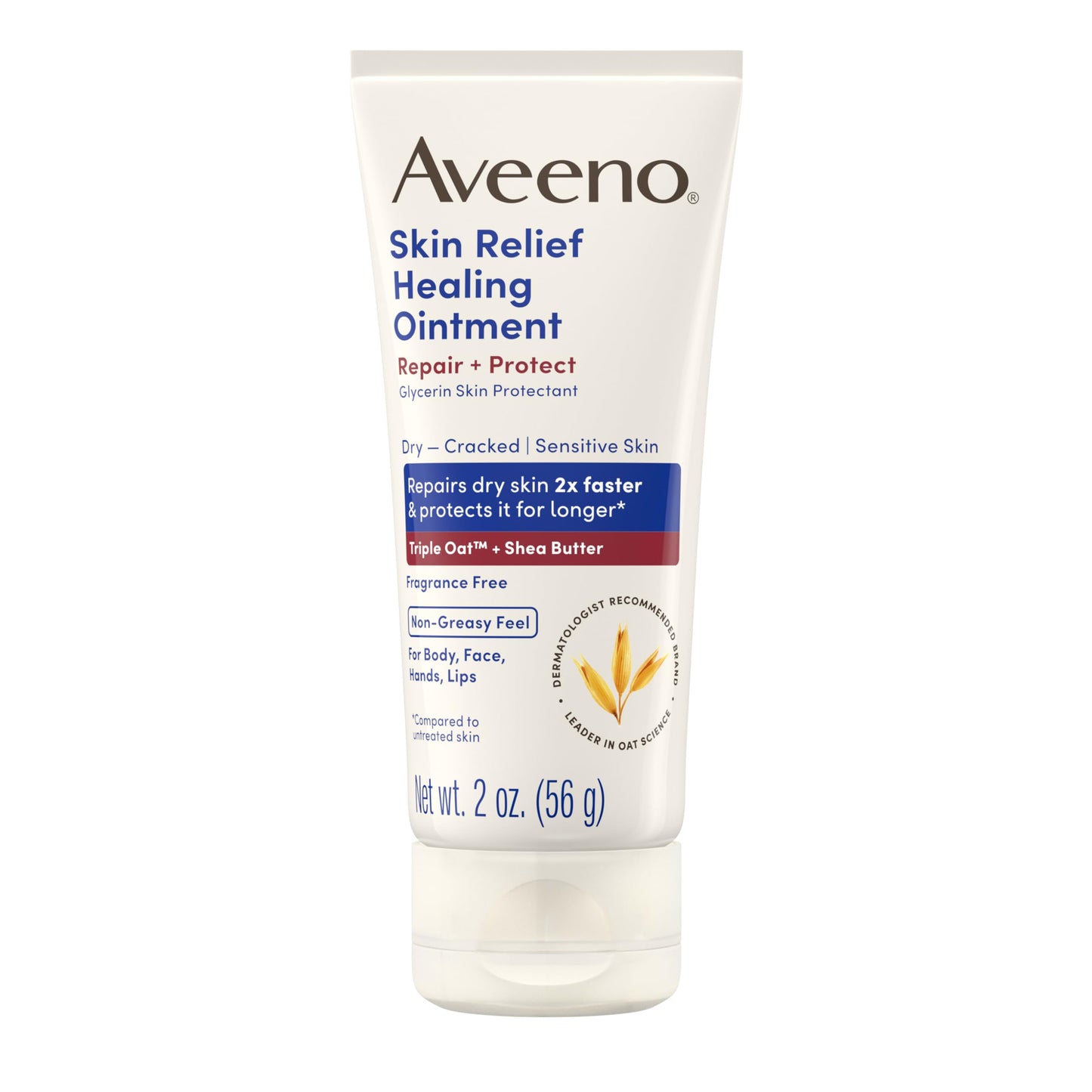 Aveeno Skin Relief Healing Ointment, Repair & Protect Extra Dry, Cracked Skin, Glycerin Protectant with Triple Oat & Shea Butter, Fragrance-Free Beauty and Personal Care Aveeno