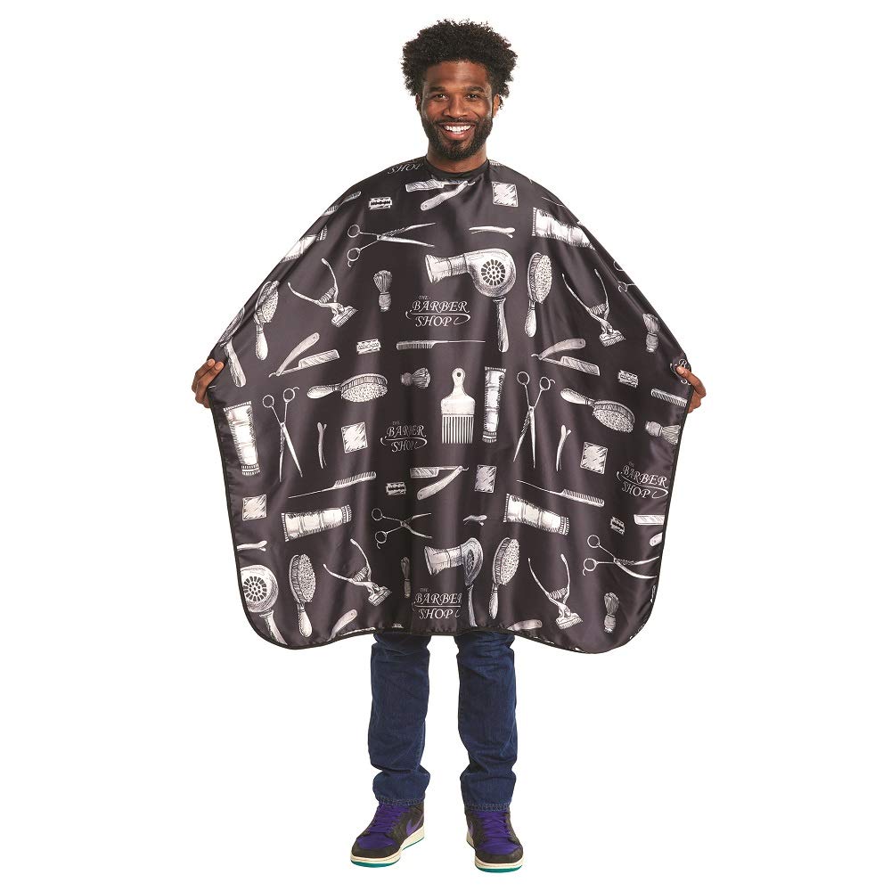 Scalpmaster Barber Print Styling Cape Snap Closure CA-4141
