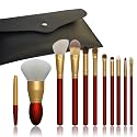 11pcs travel makeup brush sets top10 makeup brush Horse hair eyeshadow brushes,animals hair brushes like white goat hair blusher brush.snythetic