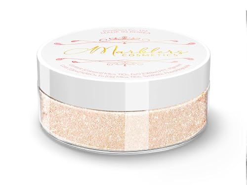 MARBLERS Glitter Mica Powder [Peach Dream] 0.14oz (4g) | Glitter Mica | Highly Pigmented | Non-Toxic, Vegan, Cruelty-Free | Eyeshadow, Body Butter